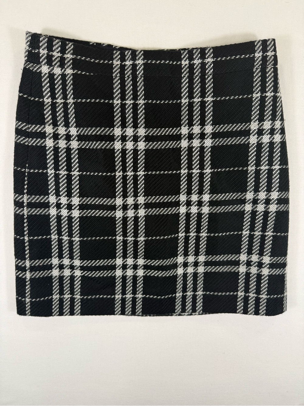 J. Crew Black and White Plaid Mini Skirt